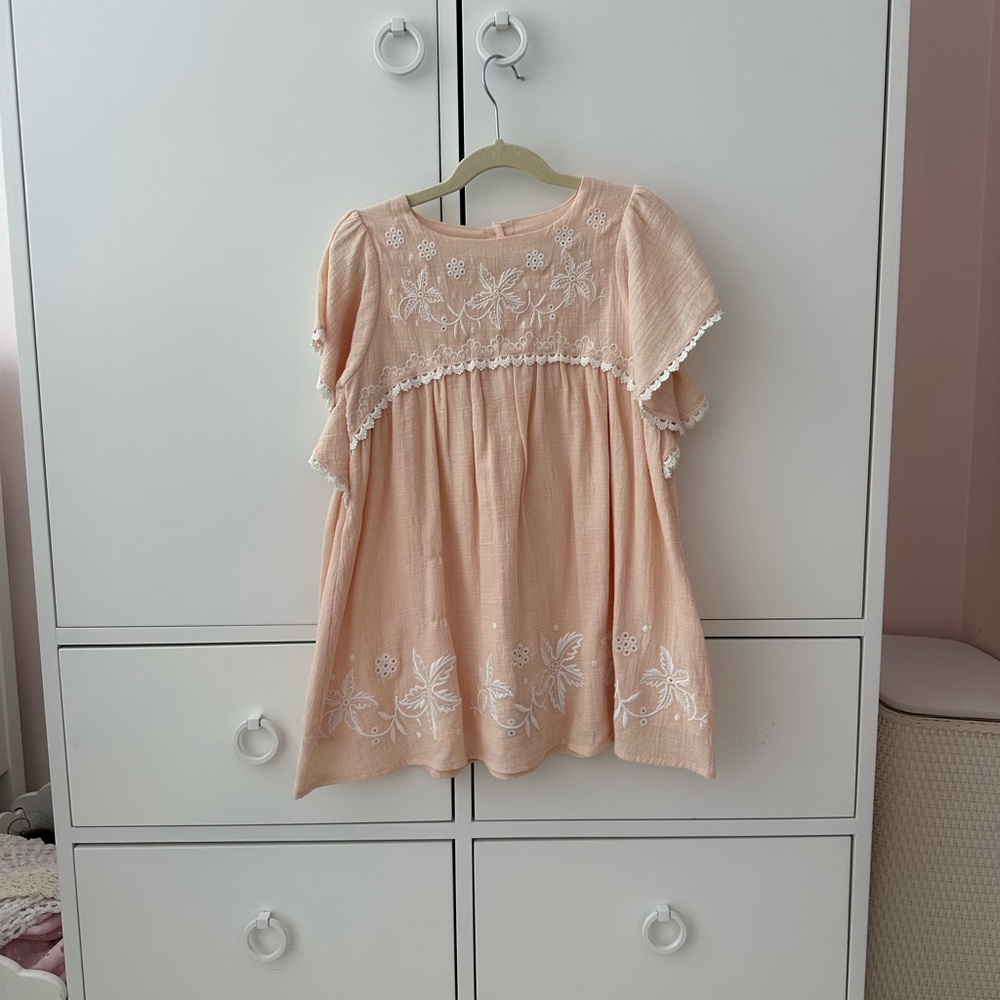 Soft Pink Embroidered Kids dress